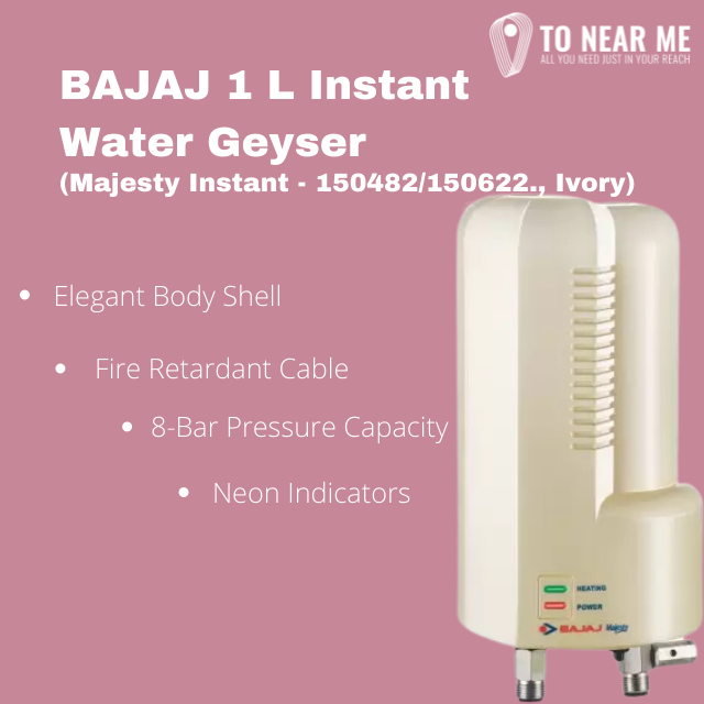 BAJAJ 1 L Instant Water Geyser (Majesty Instant - 150482/150622., Ivory)